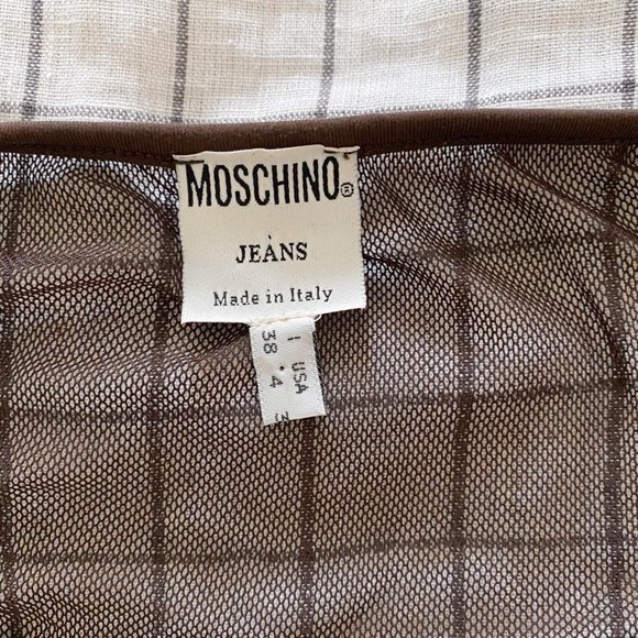 MOSCHINO - 90s Sheer Back Mesh Tank in Brown - Picture 4 of 5